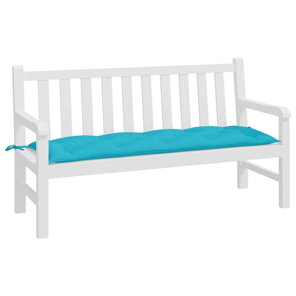 vidaXL Coussin de banc de jardin turquoise 150x50x7 cm tissu oxford