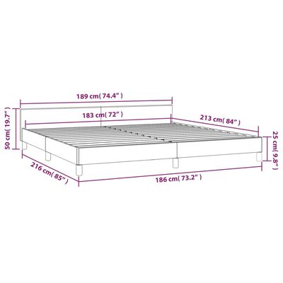 vidaXL Cadre de lit avec tête de lit gris foncé 183x213 cm velours