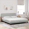 vidaXL Cadre de lit avec LED sans matelas Hanko gris clair 183x213 cm velours