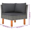 vidaXL Salon de jardin 6 pcs avec coussins R&eacute;sine tress&eacute;e Gris