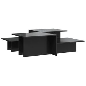 vidaXL Tables basses 2 pcs noir brillant bois d'ing&eacute;nierie