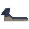 vidaXL Chaise longue double et auvent et coussins gris résine tressée
