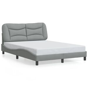 vidaXL Cadre de lit sans matelas Hvar gris clair 137x190 cm tissu