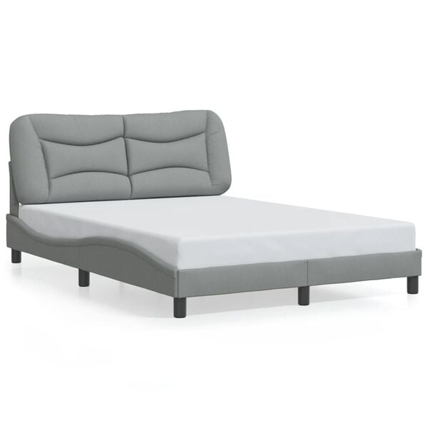 vidaXL Cadre de lit sans matelas Hvar gris clair 137x190 cm tissu