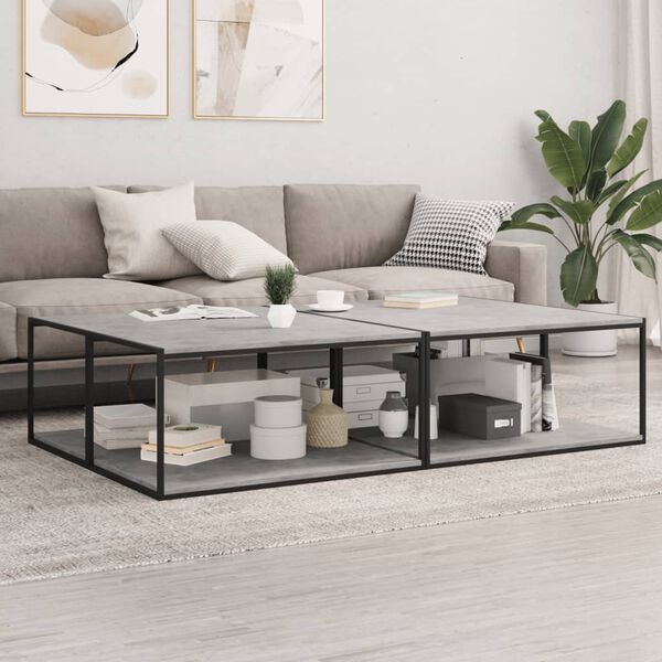 vidaXL Panneaux de biblioth&egrave;que 8 pcs gris b&eacute;ton bois d&rsquo;ing&eacute;nierie