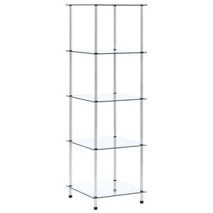 vidaXL &Eacute;tag&egrave;re 5 niveaux Transparent 40x40x130 cm Verre tremp&eacute;