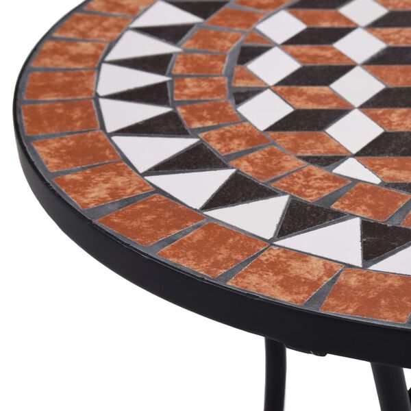 vidaXL Table de bistro mosa&iuml;que Marron 60 cm C&eacute;ramique