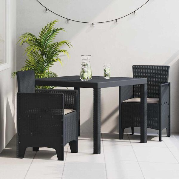 vidaXL Ensemble de salle à manger pour jardin 3 pcs Anthracite