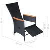 vidaXL Chaise inclinable de jardin 2pc et coussins R&eacute;sine tress&eacute;e Noir