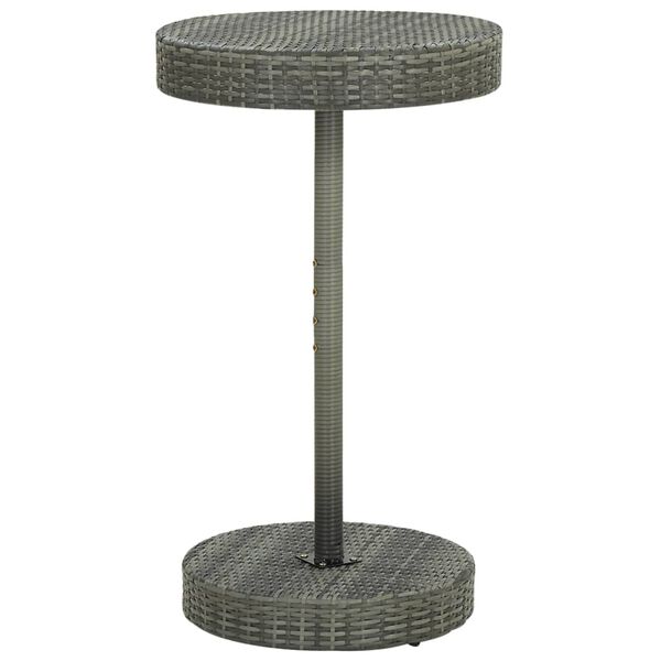 vidaXL Ensemble de bar de jardin 3 pcs et coussins Résine tressée Gris