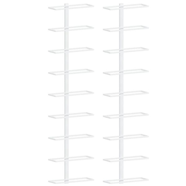 vidaXL Casier &agrave; vin mural pour 9 bouteilles 2 pcs Blanc Fer