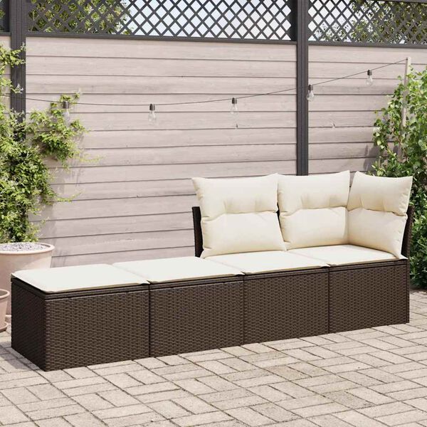 vidaXL Salon de jardin avec coussins 2pcs marron résine tressée acacia
