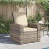vidaXL Fauteuil inclinable de jardin avec coussins marron clair rotin