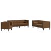 vidaXL Ensemble de canap&eacute; Chesterfield et traversins 3 pcs marron