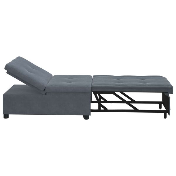 vidaXL Canap&eacute;-Lit Gris fonc&eacute; 194 x 67 x 82 cm Velours