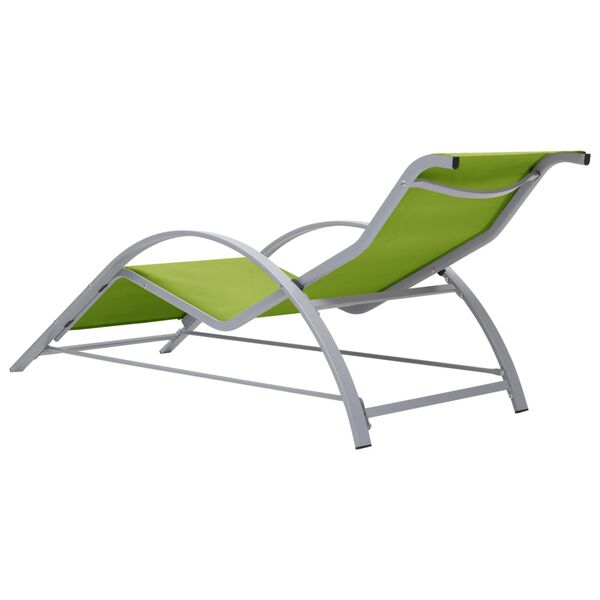 vidaXL Chaise longue textil&egrave;ne et aluminium vert