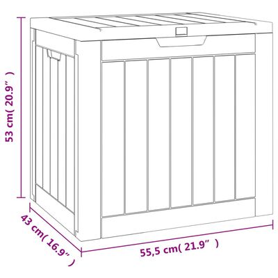 vidaXL Boîte de stockage de jardin gris 55,5x43x53 cm polypropylène