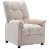 vidaXL Fauteuil inclinable électrique crème tissu