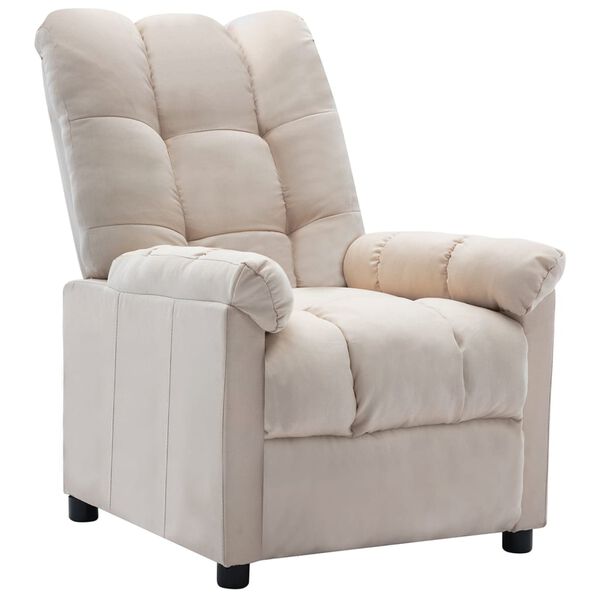 vidaXL Fauteuil inclinable électrique crème tissu