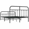 vidaXL Cadre de lit métal sans matelas avec pied de lit noir 135x190cm