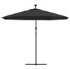 vidaXL Parasol de jardin en porte-&agrave;-faux et lumi&egrave;res LED m&acirc;t en acier