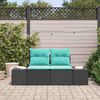 vidaXL Canapé de jardin avec coussin Noir 184 x 62 x 85cm polyrotin