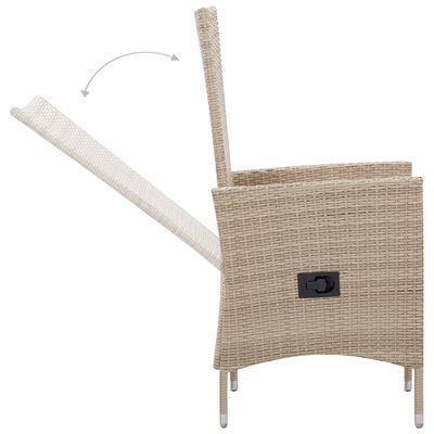 vidaXL Salon de jardin avec coussins 7 pcs Résine tressée Beige