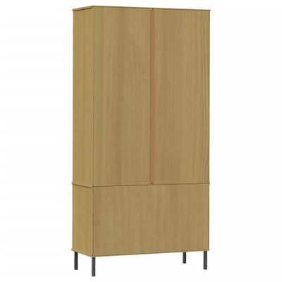 vidaXL Bibliothèque avec pieds en métal Marron 85x35x172,5cm Bois OSLO