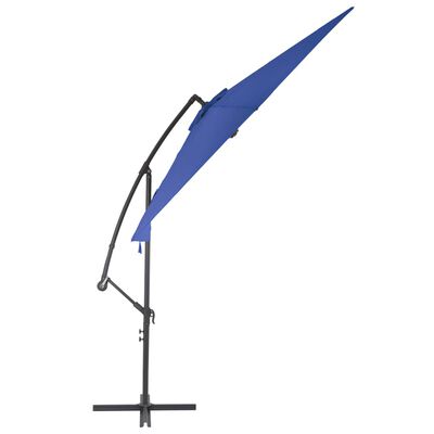 vidaXL Parasol de jardin en porte-à-faux avec mât en aluminium bleu