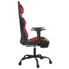 vidaXL Chaise de jeu avec repose-pied Noir et rouge Similicuir