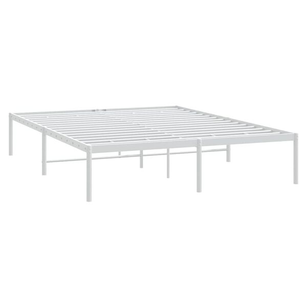 vidaXL Cadre de lit m&eacute;tal sans matelas blanc 150x200 cm