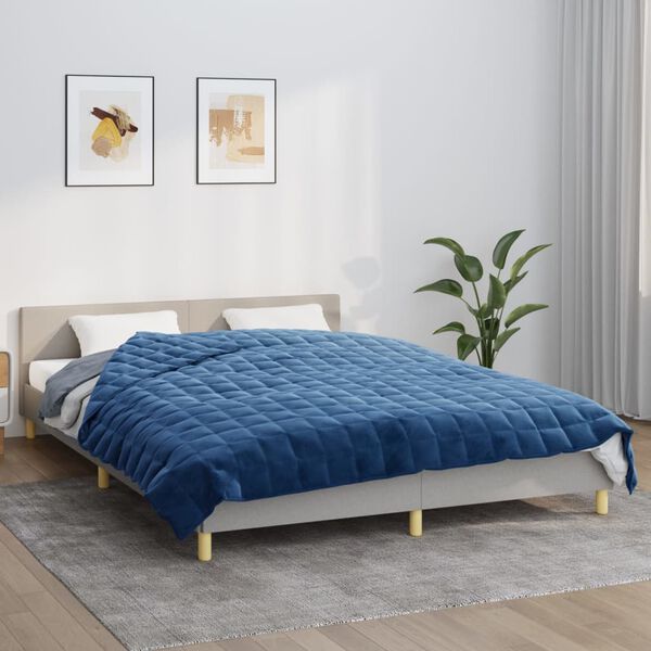 vidaXL Couverture lest&eacute;e Bleu 200x200 cm 13 kg Tissu