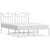 vidaXL Cadre de lit m&eacute;tal sans matelas et t&ecirc;te de lit blanc 135x190 cm