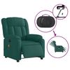 vidaXL Fauteuil inclinable de massage &eacute;lectrique vert fonc&eacute; tissu