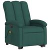 vidaXL Fauteuil inclinable de massage &eacute;lectrique vert fonc&eacute; tissu