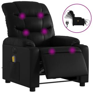 vidaXL Fauteuil inclinable de massage électrique noir similicuir