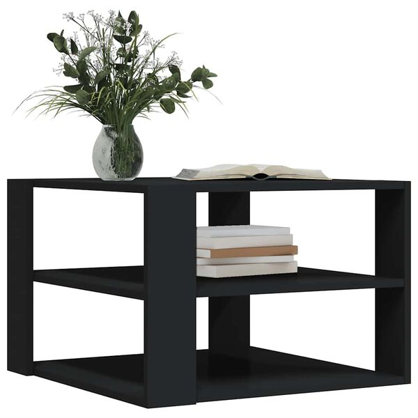 vidaXL Table basse noir 58x58x40 cm bois d'ingénierie