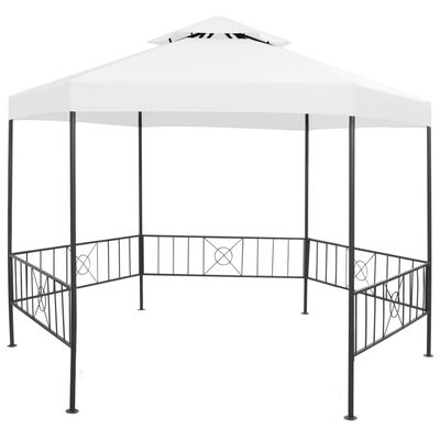 vidaXL Belvédère de jardin 323x275x265 cm Blanc 180 g/m²