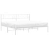 vidaXL Cadre de lit m&eacute;tal sans matelas et t&ecirc;te de lit blanc 183x213 cm