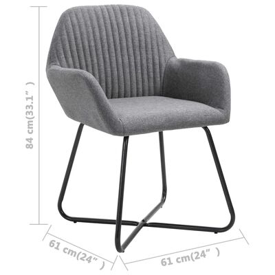 vidaXL Chaises à manger lot de 2 gris foncé tissu