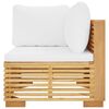 vidaXL Canap&eacute; d'angle de jardin et coussins cr&egrave;me Bois de teck massif