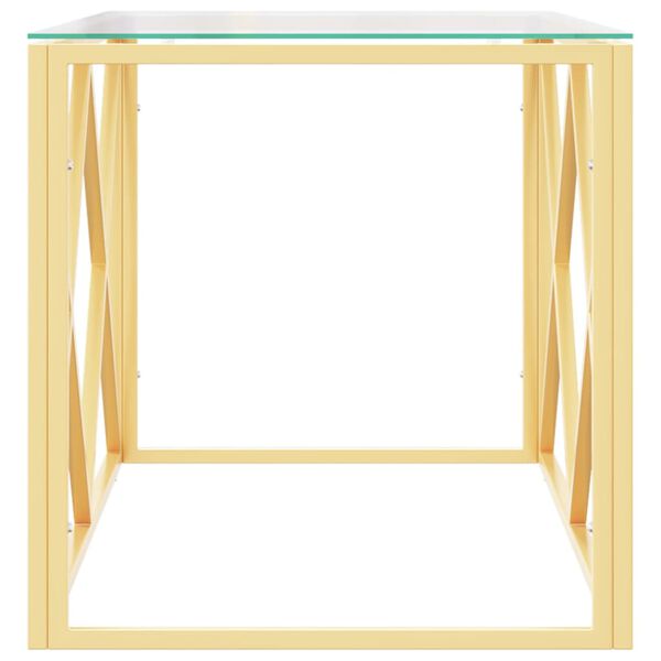 vidaXL Table basse 110x45x45 cm acier inoxydable et verre