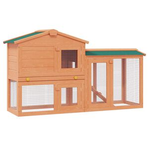 vidaXL Clapier large d'extérieur pour petits animaux de compagnie Bois