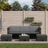 vidaXL Salon de jardin 4 pcs avec coussins r&eacute;sine tress&eacute;e gris