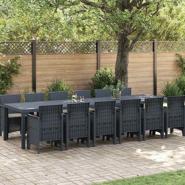 vidaXL Ensemble de salle à manger pour jardin 13 pcs Anthracite