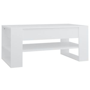vidaXL Table basse blanc 102x55x45 cm bois d'ing&eacute;nierie