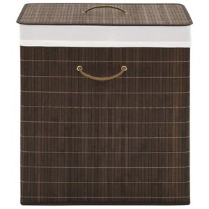vidaXL Panier à linge rectangulaire Bambou Marron foncé
