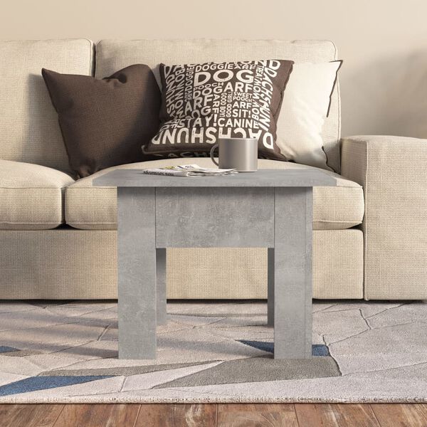 vidaXL Table basse gris b&eacute;ton 55x55x42 cm bois d'ing&eacute;nierie