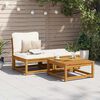 vidaXL Salon de jardin 3 pcs avec coussins bois massif d'acacia