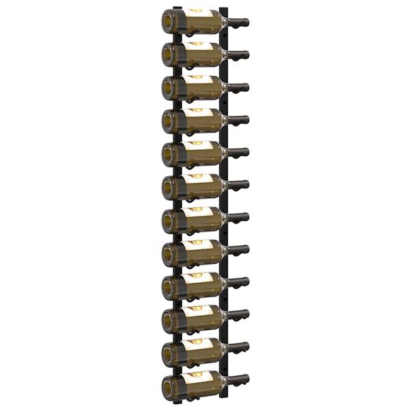 vidaXL Casier &agrave; bouteilles mural pour 12 bouteilles Noir Fer